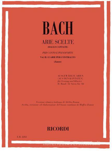 Arie Scelte Dalle Cantate Volume 2: 12 Arie Per Contralto