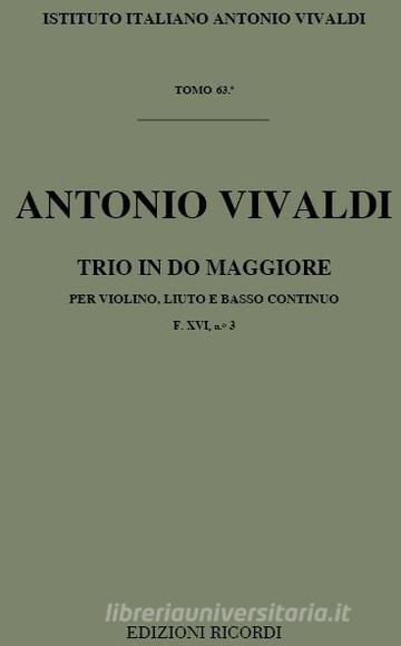 Sonate Per Strum. Vari E B.C.: Per Vl. E Liuto In Do Rv 82 F Xvi, 3 - T 63 Opere Strumentali Di A. Vivaldi (Malipiero)
