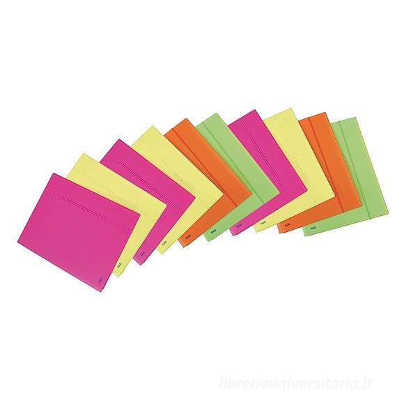 Cartellina a 3 lembi con elastico Neon A3 (colori assortiti)