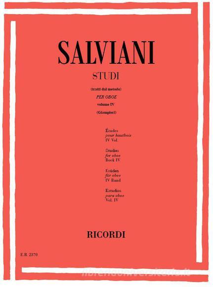 Studi Per Oboe (Tratti Dal Metodo) Volume Iv Ed. A. Giampieri