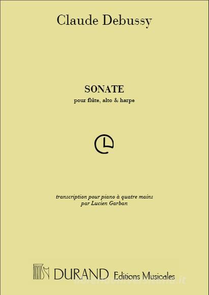 Sonate Pour Flute, Alto E Harpe - Transcription Pour Piano A 4 Mains Partition