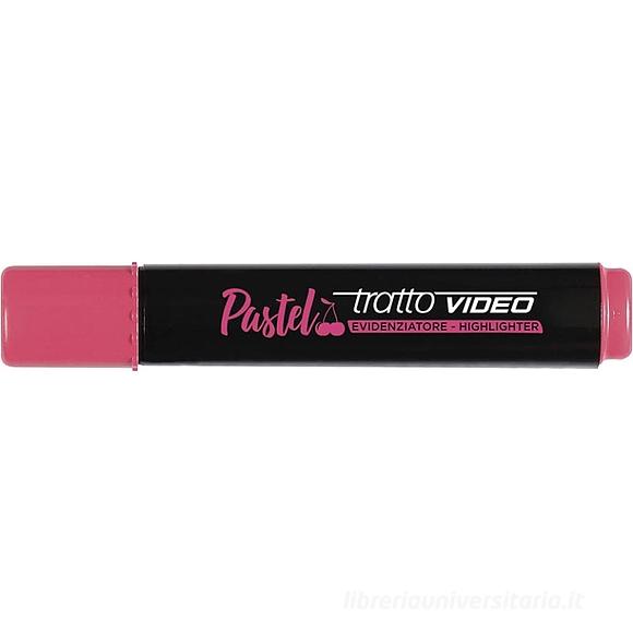 Evidenziatore con punta a scalpello Tratto Video Pastel ciliegia