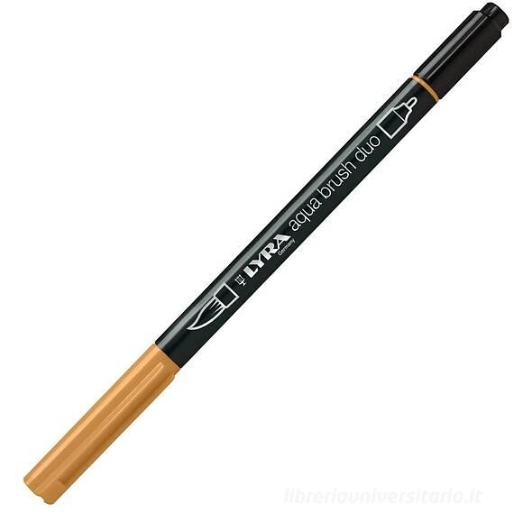Pennarello acquerellabile Lyra Aqua Brush Duo ocra bruna