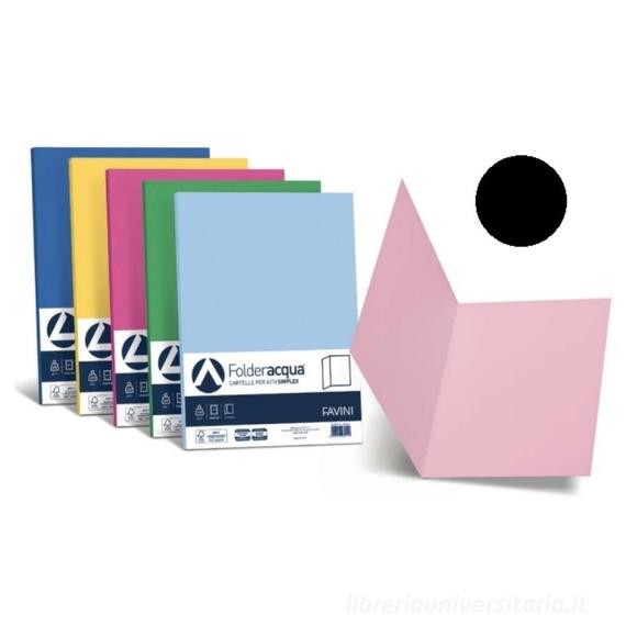 Confezione 50 cartelline Folder S 200 gr nero