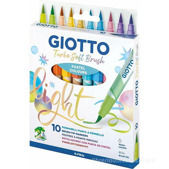 Confezione 10 pennarelli con punta a pennello Giotto Turbo Soft Brush Pastel