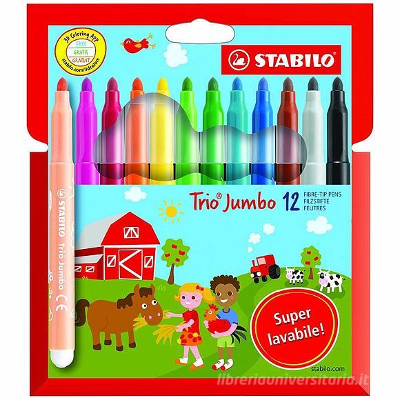 Confezione 12 pennarelli maxi lavabili Trio Jumbo
