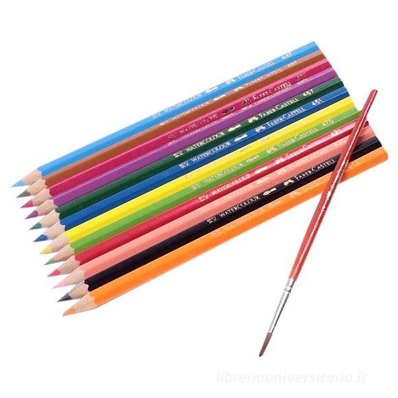 Astuccio 12 matite colorate acquerellabili con pennello