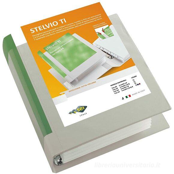 Raccoglitore registratore Stelvio formato A4 con dorso da 5,5 cm e 4 anelli da 4 cm