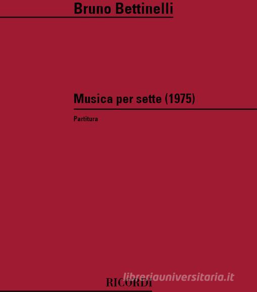 Musica Per Sette 1975 Partitura