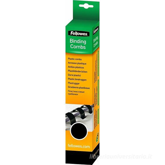 Confezione 100 dorsi plastici 8 mm nero