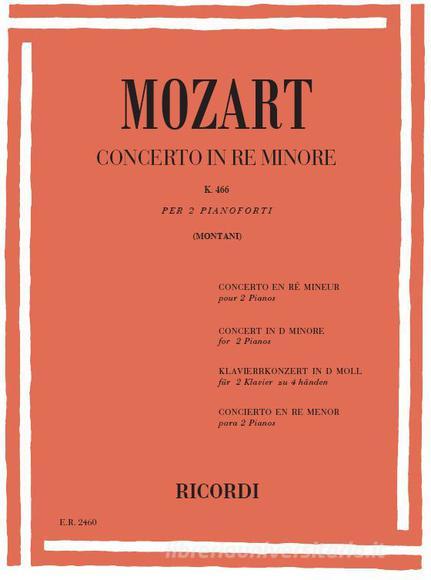 Concerto In Re Min. Kv 466 Per Pianoforte E Orchestra - Riduzione Per 2 Pianoforti