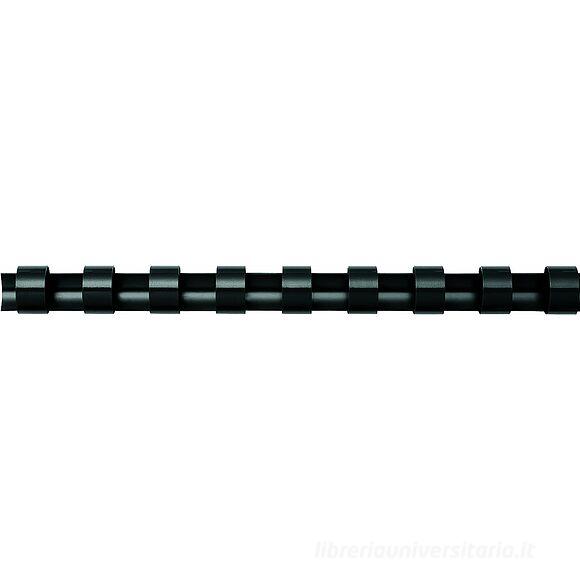 Confezione 100 dorsi plastici 12 mm nero