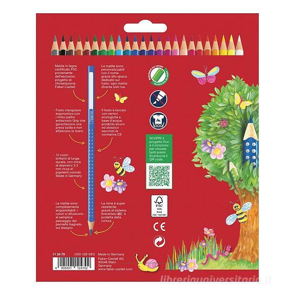 Astuccio 24 matite colorate acquerellabili con fusto triangolare Color Grip