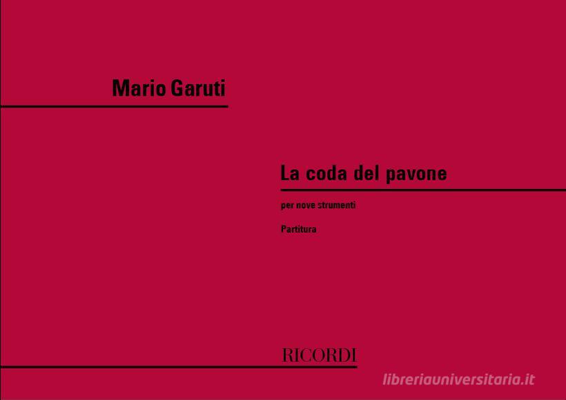 Coda Del Pavone Per 9 Strumenti Partitura