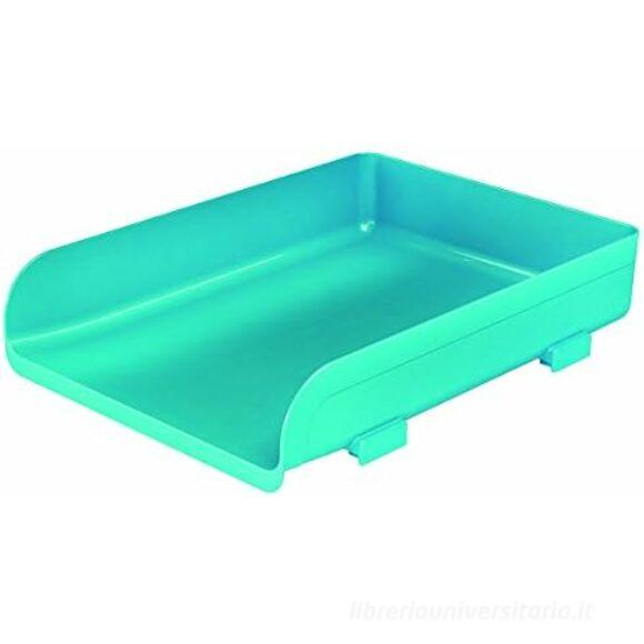 Vaschetta porta corripondenza My Desk turchese cm 33,5x25,5x7