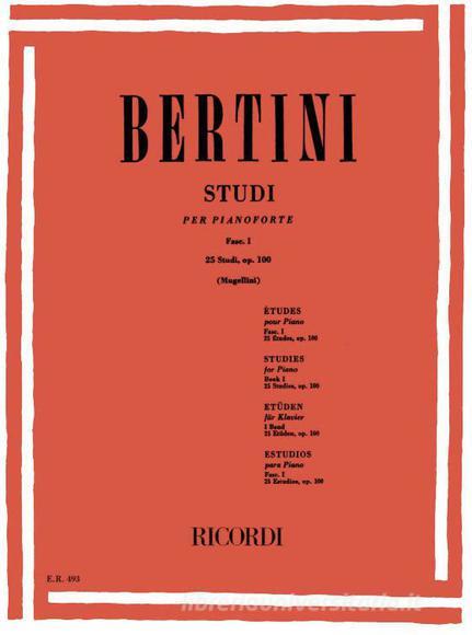 Studi - Fascicolo I (25 Studi Op. 100) Ed. B. Mugellini - Per Pianoforte Collezione E.R. - Classica E Didattica - Spartito