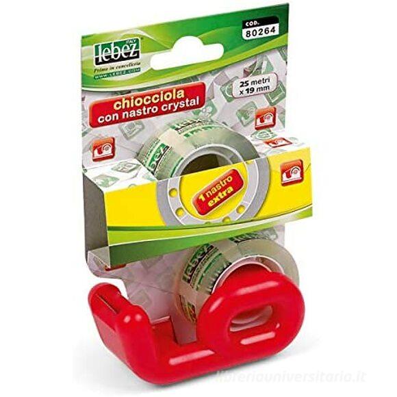 Chiocciola con nastro adesivo crystal con 2 rotoli