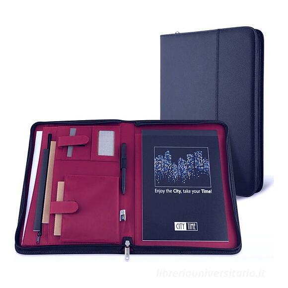 Porta blocco formato A4 Professional City Time blu