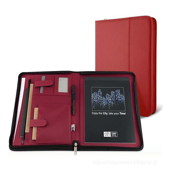 Porta blocco formato A4 Professional City Time rosso