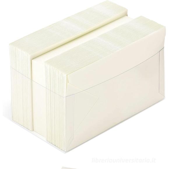 Confezione 100 biglietti e 100 buste formato cm 9x14 avorio