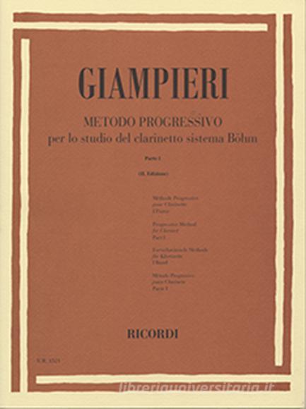 Metodo Progressivo Per Lo Studio Del Clarinetto Sistema Bohm - Parte I