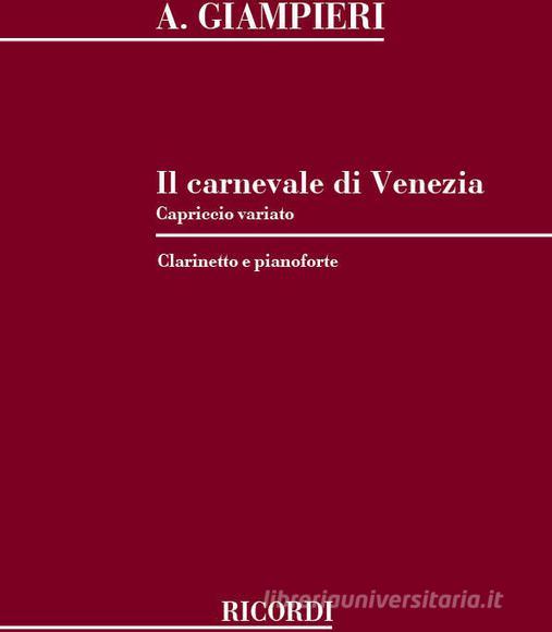 Il Carnevale Di Venezia Capriccio Variato Per Clarinetto E Pianoforte