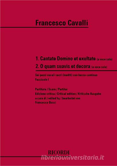 6 Pezzi Vocali Sacri (Inediti) Con Basso Continuo Fascicolo I Ed. Critica F. Bussi