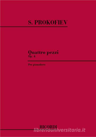 4 Pezzi Op. 4 Per Pianoforte