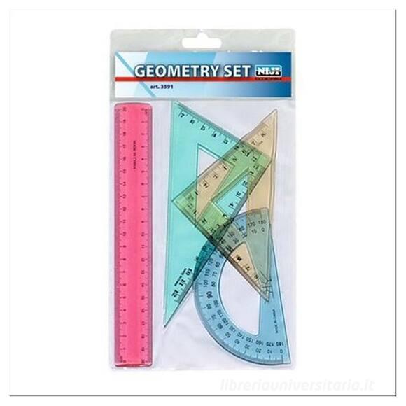 Blister disegno 4 pezzi Geometry Set