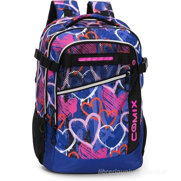 Zaino scuola organizzato 2 scomparti Comix WBS Spray Heart