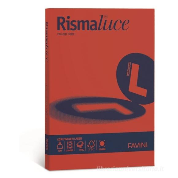 Risma Luce 125 fogli rosso scarlatto formato A3 200 gr