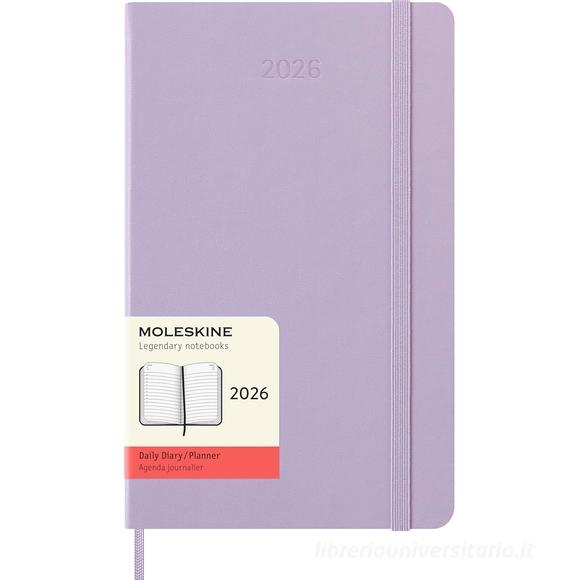 Moleskine 12 mesi - Agenda giornaliera lilla - Large copertina rigida 2026