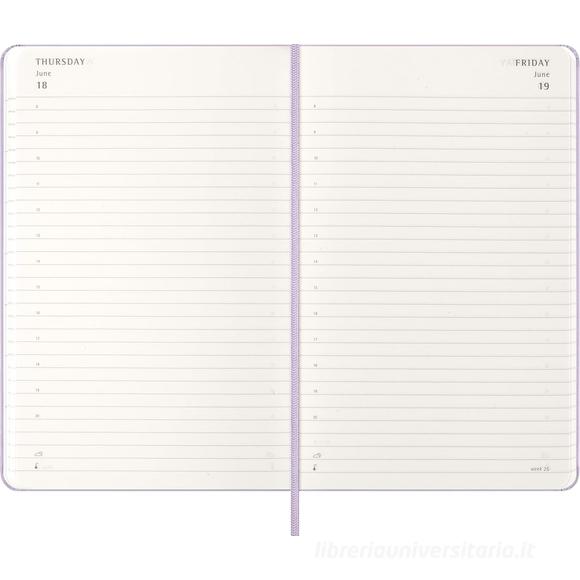 Moleskine 12 mesi - Agenda giornaliera lilla - Large copertina rigida 2026