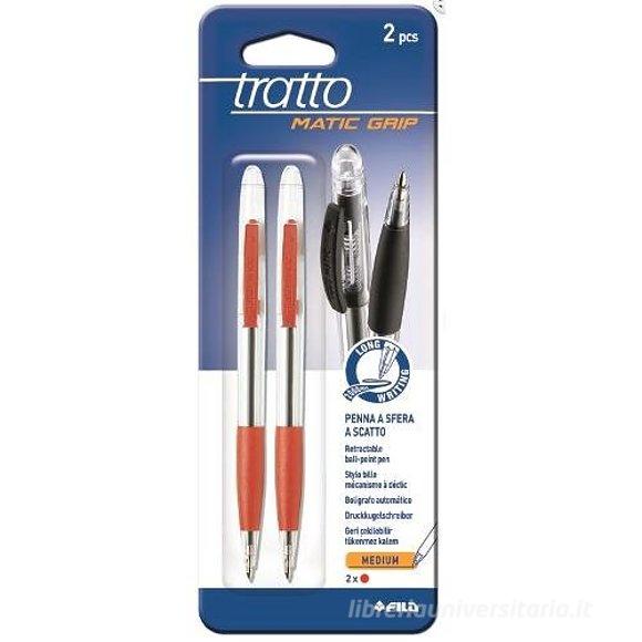 Confezione 2 penne a sfera a scatto Tratto Matic Grip