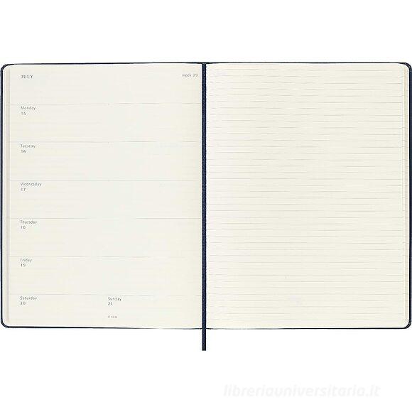 Moleskine 12 mesi - Agenda settimanale blu zaffiro - Extra Large copertina rigida 2024