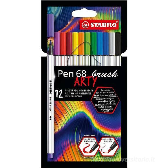 Blister 12 pennarelli Pen 68 Brush Arty