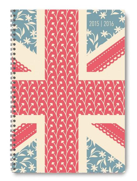 Diario settimanale 2016 Collegetimer Union Jack A5 Rilegatura a spirale