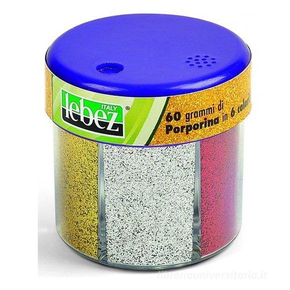 Barattolino dispenser porporina in 6 colori assortiti