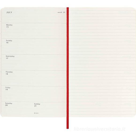 Moleskine 18 mesi - Agenda settimanale rosso scarlatto - Large copertina morbida 2023-2024