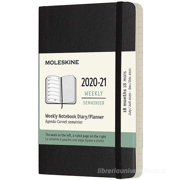 Moleskine 18 mesi Agenda settimanale nera Pocket copertina morbida
