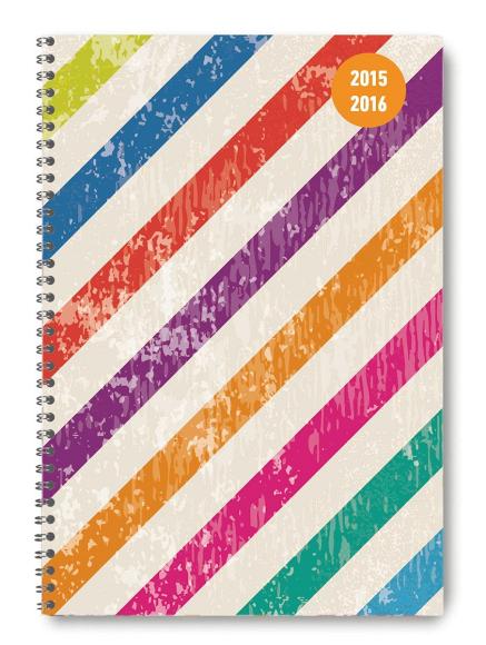 Diario settimanale 2016 Collegetimer Colour Stripes A5 Rilegatura a spirale