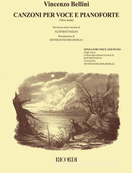 Canzoni, Per Voce E Pianoforte: Volume 1 - Voce Acuta Revisione Critico - Tecnica Ed. E. Battaglia - Testo Italiano/Inglese
