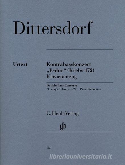 Double Bass Concerto E Major (Krebs 172) Urtext
