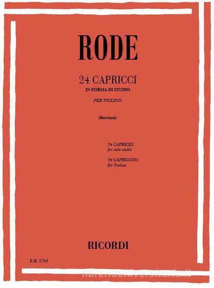 24 Capricci In Forma Di Studio Per Violino Ed. P. Borciani