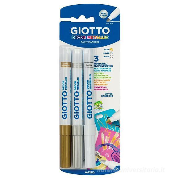 Confezione 3 pennarelli multisuperficie Giotto Decor Metallic