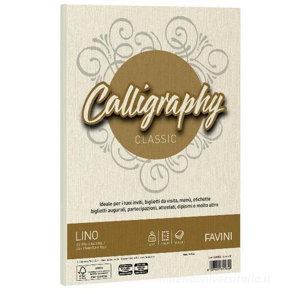 Album 50 fogli avorio ruvidi formato A4 120 gr Calligraphy Lino