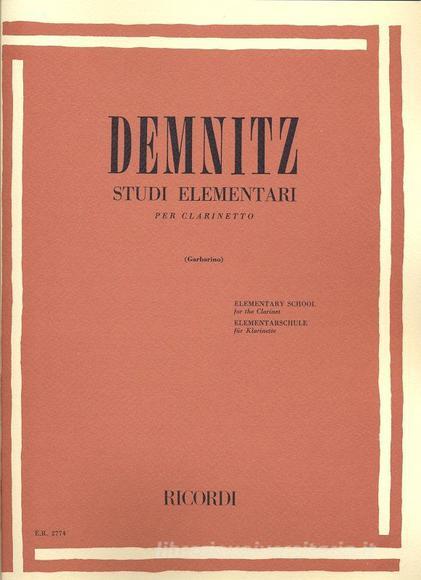 Studi Elementari Per Clarinetto Ed. G. Garbarino
