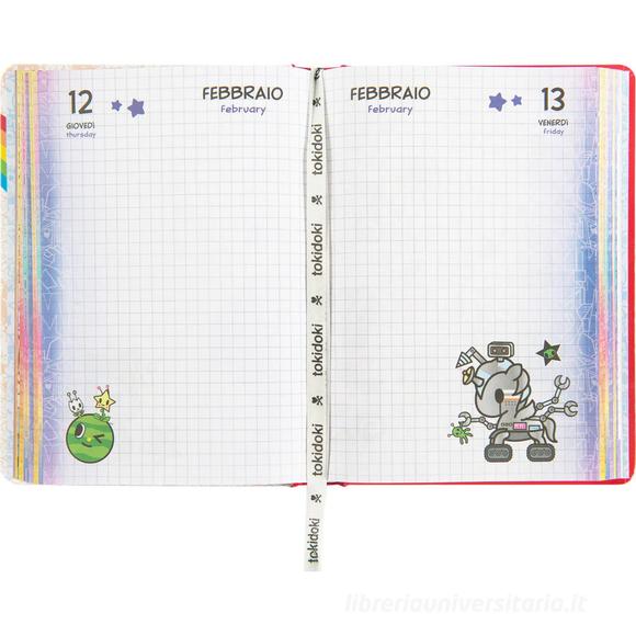 Tokidoki 2025-2026 diario datato 13 mesi rosso