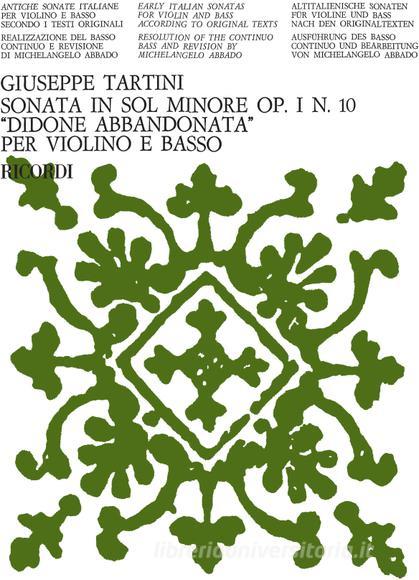 Didone Abbandonata. Sonata In Sol Minore Op. I N. 10 Per Violino E Basso Trascrizione Per Violino E Pianoforte Ed. Mi. Abbado