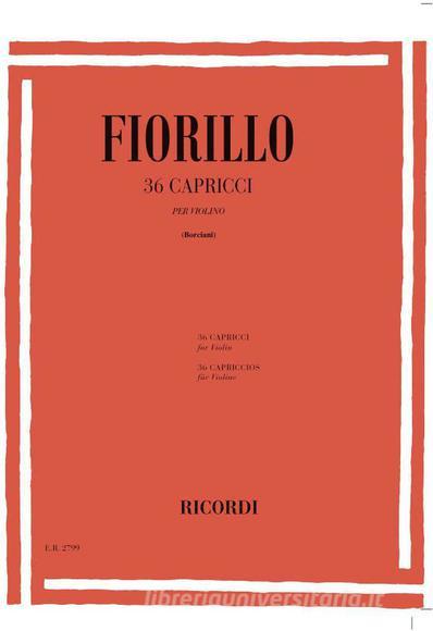 36 Capricci Per Violino Ed. P. Borciani